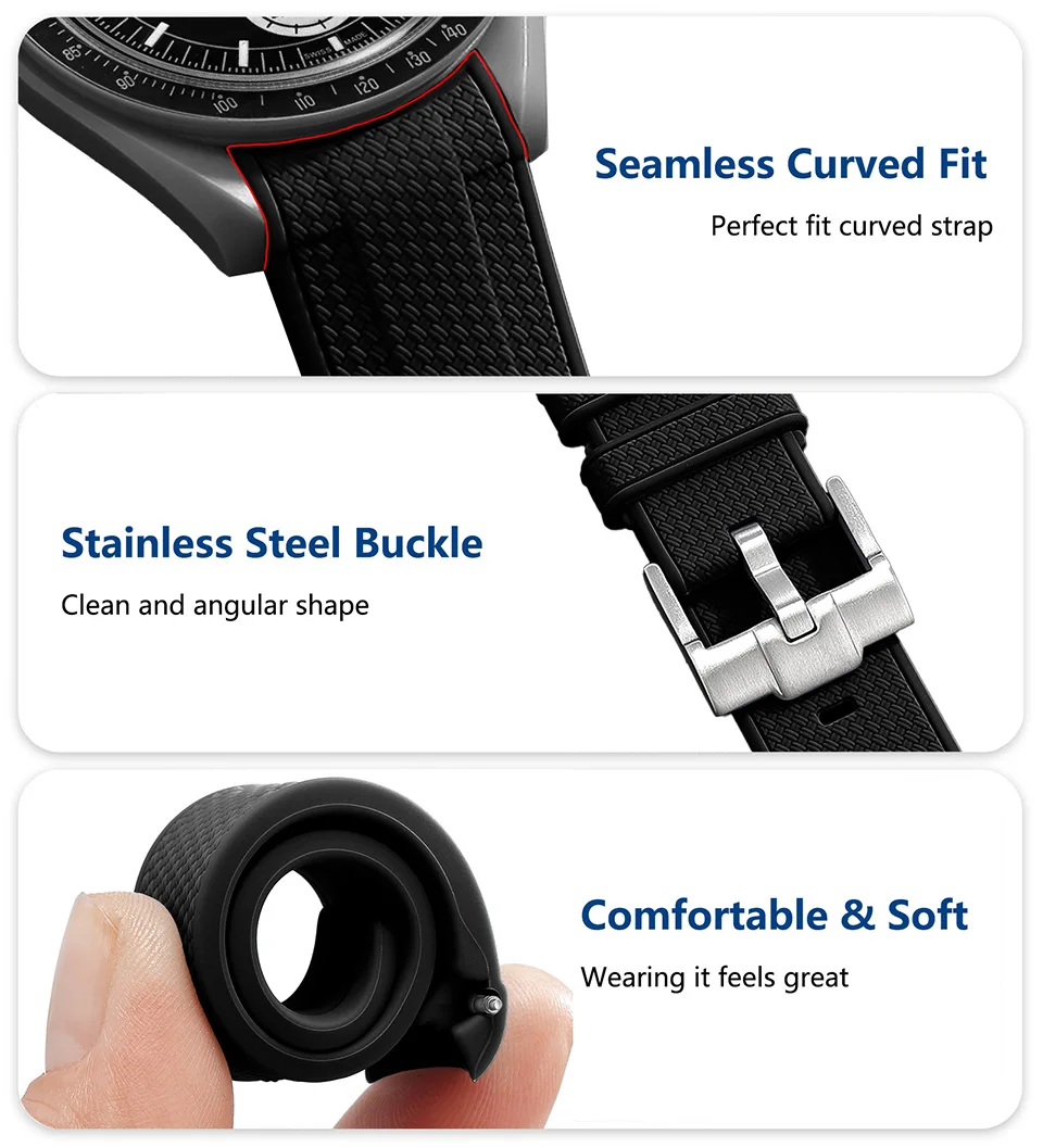 حزام سيليكون لساعة MoonSwatch 20 مم سوار بديل مطاطي لساعة Omega X Swatch Speedmaster