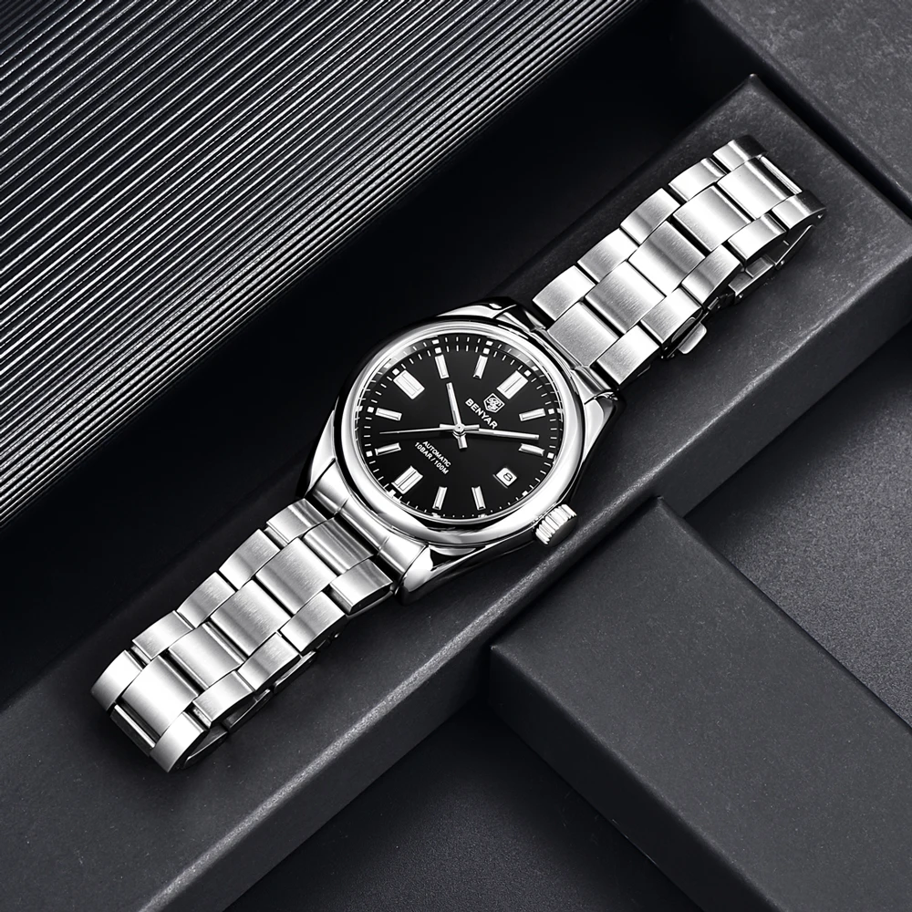 BENYAR Jam Tangan Pria Baru 2025 Jam Tangan Otomatis untuk Pria Jam Tangan Mekanis Jam Tangan Mewah Atas Jam Tangan Cermin Safir Pria Kedap Air