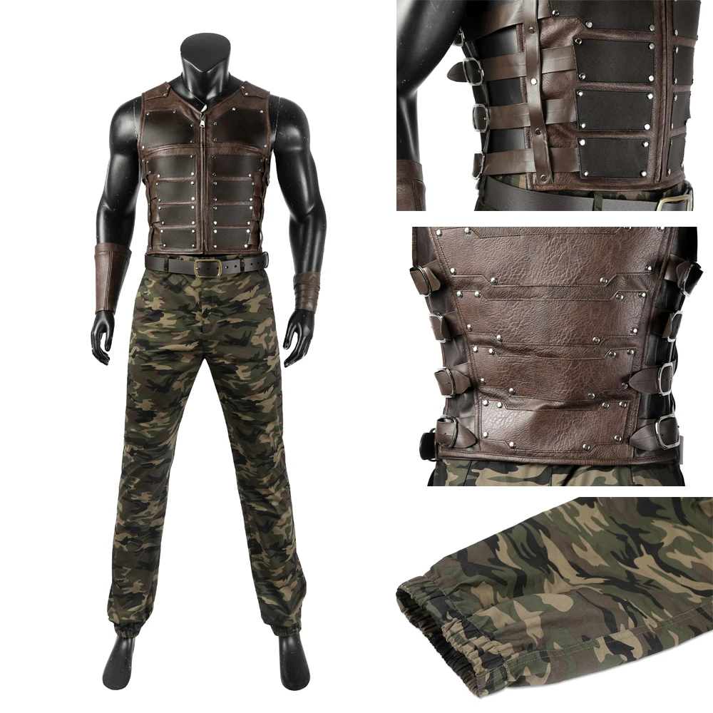 New Movie Hunter Kraven Cosplay Costume Vest Sleveless Outfits Halloween Carnival Party Suit Sergei Kravinoff Costume