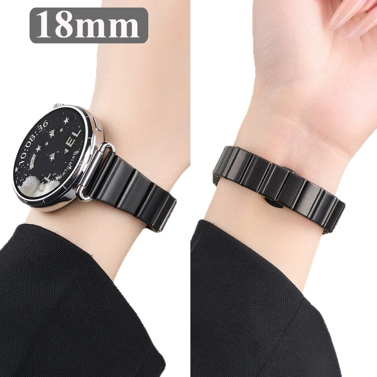 

18mm Watchband For Huawei Watch GT6 GT5 GT4 41mm Metal Wriststrap Stainless Steel Strap for Huawei Watch 5 42mm Women Bracelet
