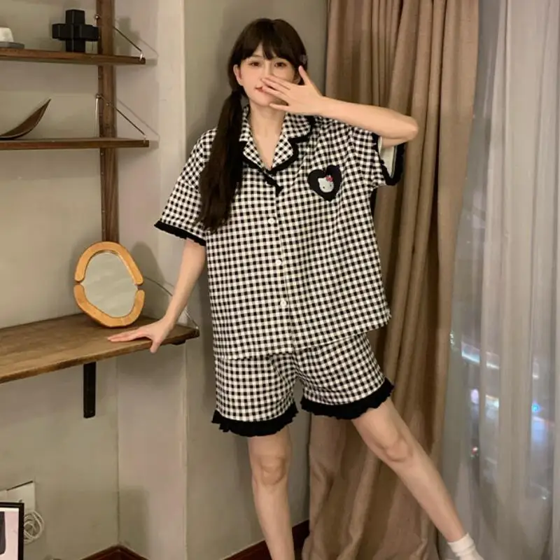 

New Cartoon Girl Pajamas Anime Cute Student Short Sleeve Shorts Fashion Home Clothes Set Summer Comfortable Breathable Softs