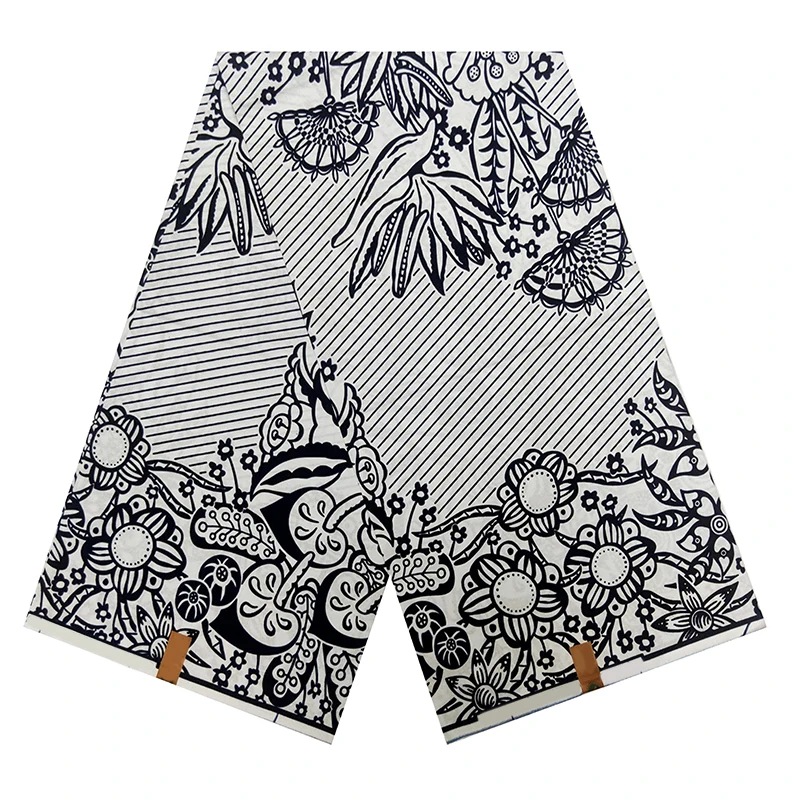 2024 New Design African Batik Printed Fabric 100% Cotton Top Quality Hollandais Dutch Wax Cloth 6Yards For Party Dress Loincloth