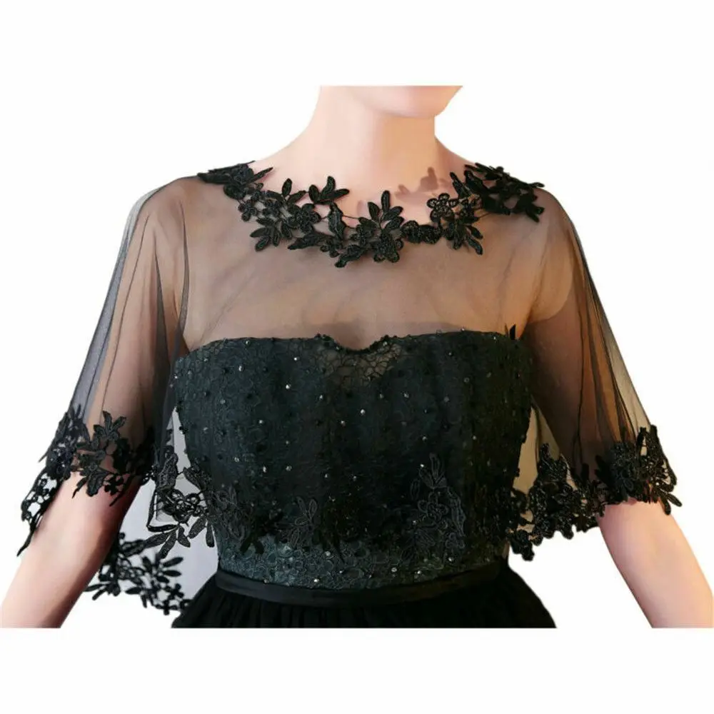 Spitze Kurzarm Achsel zucken Braut Hochzeit elegante Umhang Sommer lässig Schal elegante Spitze Schal Hochzeit Umhang Abendkleid Schal