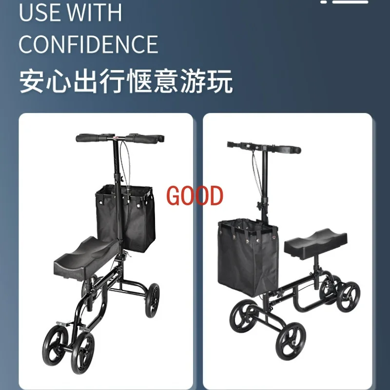 

Elderly Walker Trolley Aluminum Alloy Portable Scooter Walking Aids Elderly Shopping Cart Simple Wheelchair