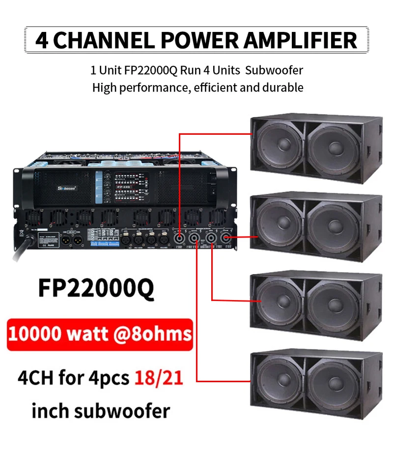 22000Q 4000 watts class td switching sound system 4 channel professional stage power amplifier audio