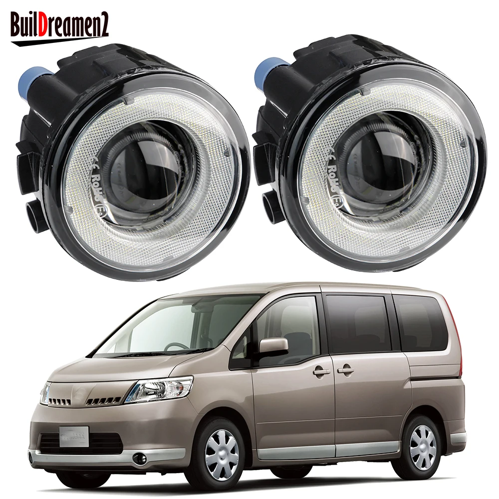 2 X Angel Eye LED Fog Light H11 Car Lens Fog Daytime Running Lamp DRL For Suzuki Landy Nissan Serena Highway Star C25 2005-2010