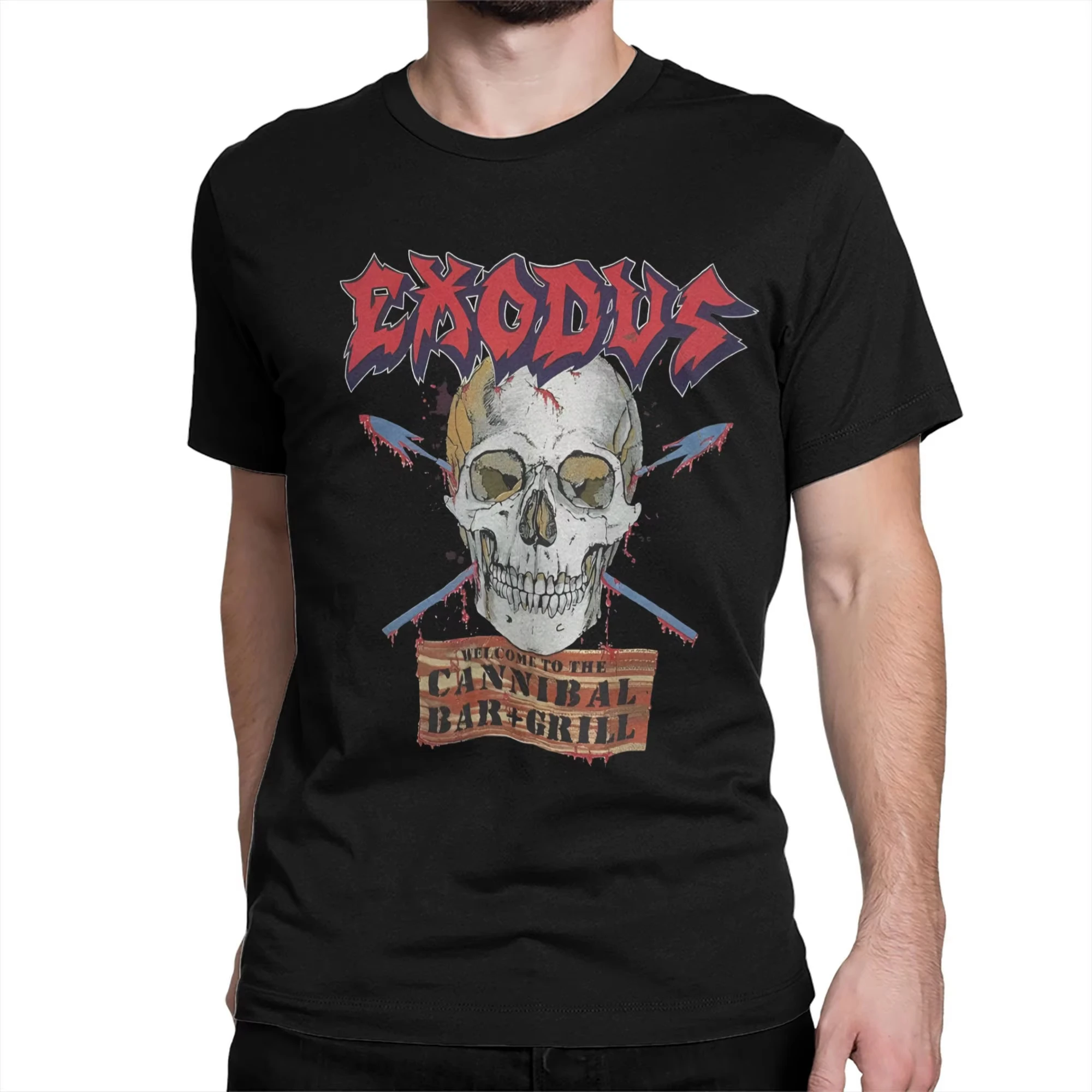 

2025 Men Women T-Shirt Exodus Metal Band Bonded By Blood Funny Pure Cotton Tees Unisex Short Sleeve T Shirt Round Neck Clothe