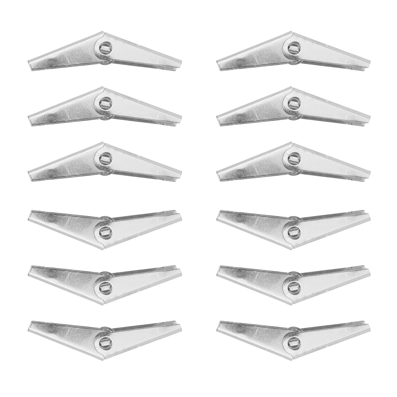 

12pcs Aircraft Expansion Galvanized Iron Drywall Anchors Heavy Duty Toggle Bolts Masonry Ceiling Wall Fastener Plasterboard
