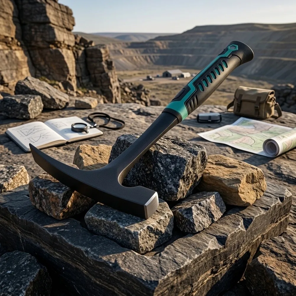 High Carbon Steel Geology Hammer With Magnetic Slot And Ergonomic TPR Handle For Geological Exploration Mining Stonework Hammers
