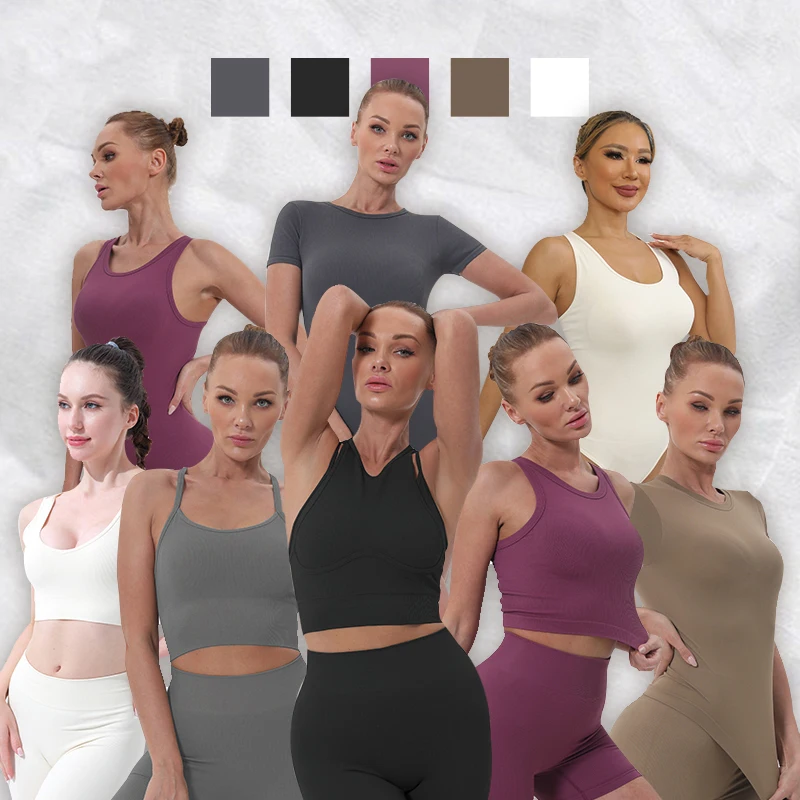 A10 Big brand with nine-piece sports yoga bra fitness women's clothing fitness tight shorts sexy onesie Yoga suit woman