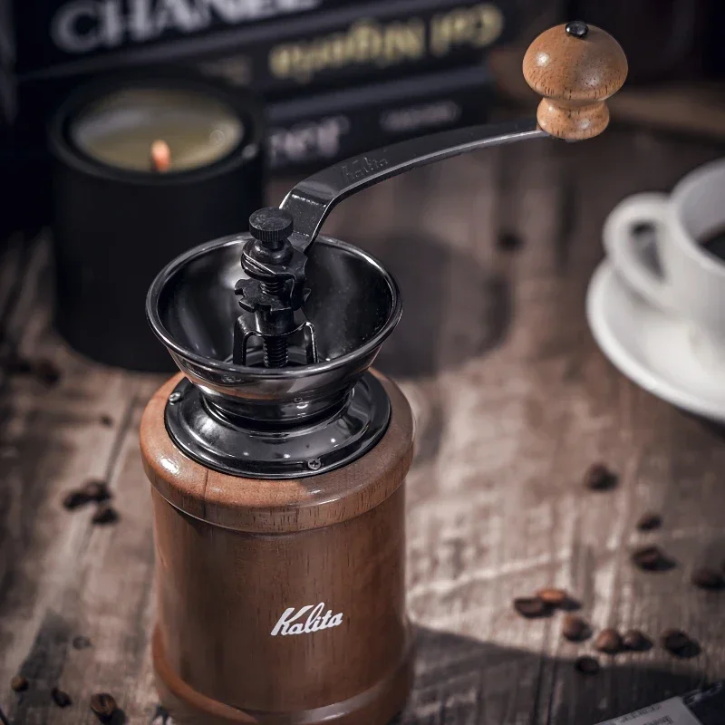 Retro Solid Wood Coffee Grinder, Iron Core, Adjustable Thickness, Manual Grinder, Lasting Aroma, Stylish Coffee Grinder