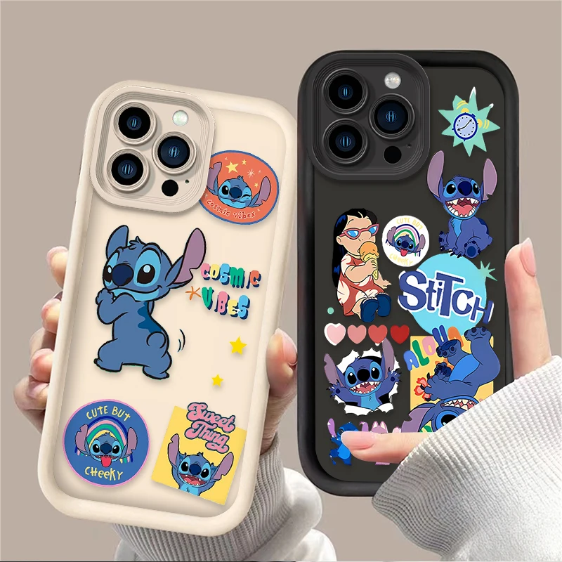 Disney Stitch Shake Love Case For iPhone 16 15 14 13 12 11 Pro Max X XS X S Max XR SE 2020 7 8 Plus Shockproof Silicone Cover