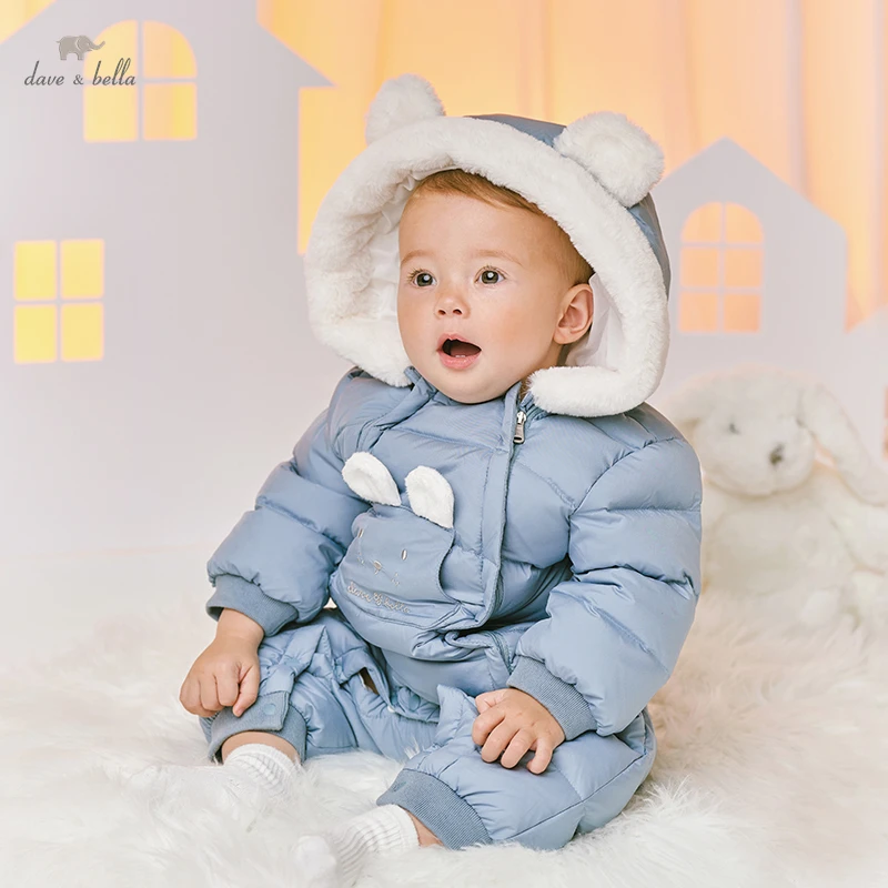 

Dave Bella 0-4Y Newborn Baby Rompers Winter Warm Baby Boys Girls Costume 90% Duck Down Outwear Jumpsuits DB4223508