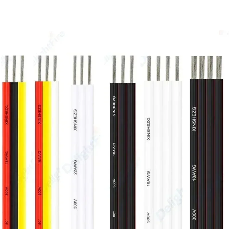 12V LED Strip Connector Cable 2 3 4 5 6 Pin Electronic Wire 22 20 18 AWG Hookuo Wire For RGB LED Strip 5050 Auto Speaker