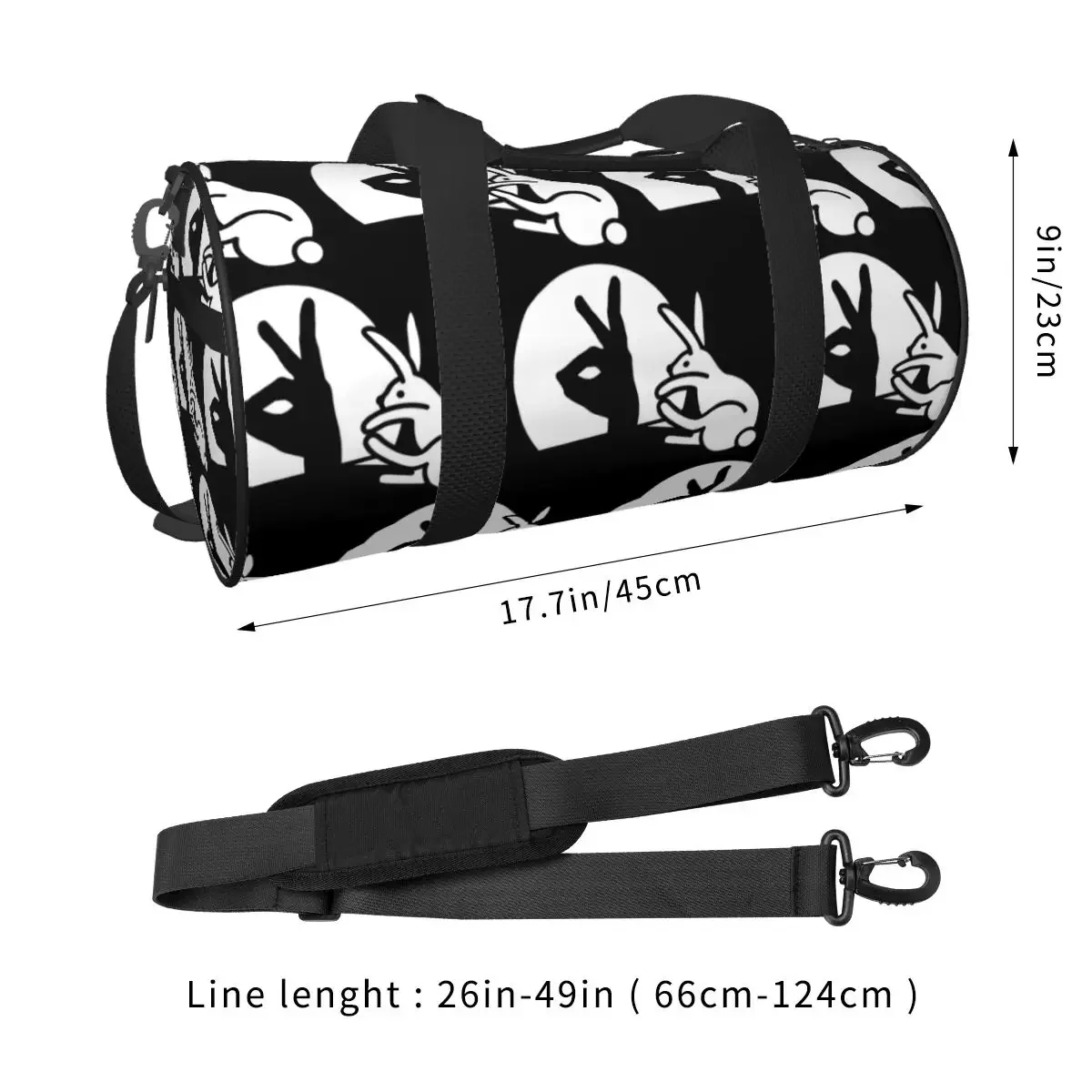 مضحك أرنب ظلال اليد الدمى الفكاهة فن البوب كبير واق من المطر حقيبة قاعة رياضة مقاوم للماء واق من المطر حقائب السفر حقائب اللياقة البدنية