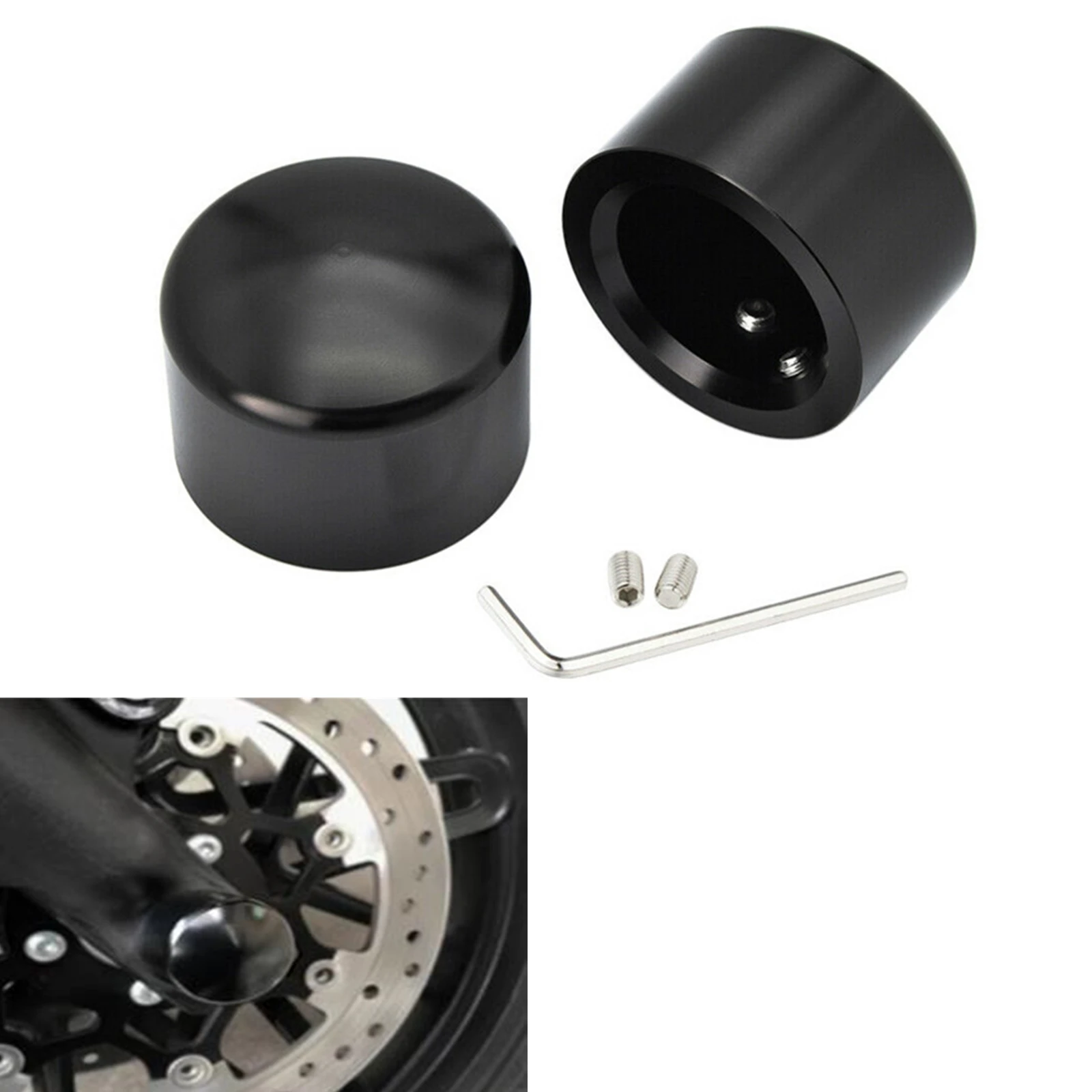 1 Pair Front Wheel Axle Nut Cover Cap For Harley Sportster 883 XL1200 X48 Custom Vehicle Operations V Rod VRSCSE