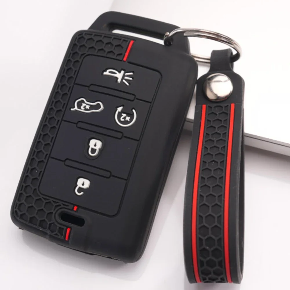Key Fob Case With Lanyard For Jeep Grand Cherokee Wrangler Compass Patriot Cherokee Renegade Commander Gladiator Liberty