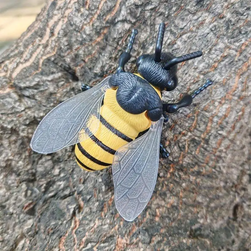 Juguete de abeja de simulación de cuerda, figuras de animales de relojería, figuritas de abeja, insecto, modelo Animal, adornos, juguetes educativos para niños