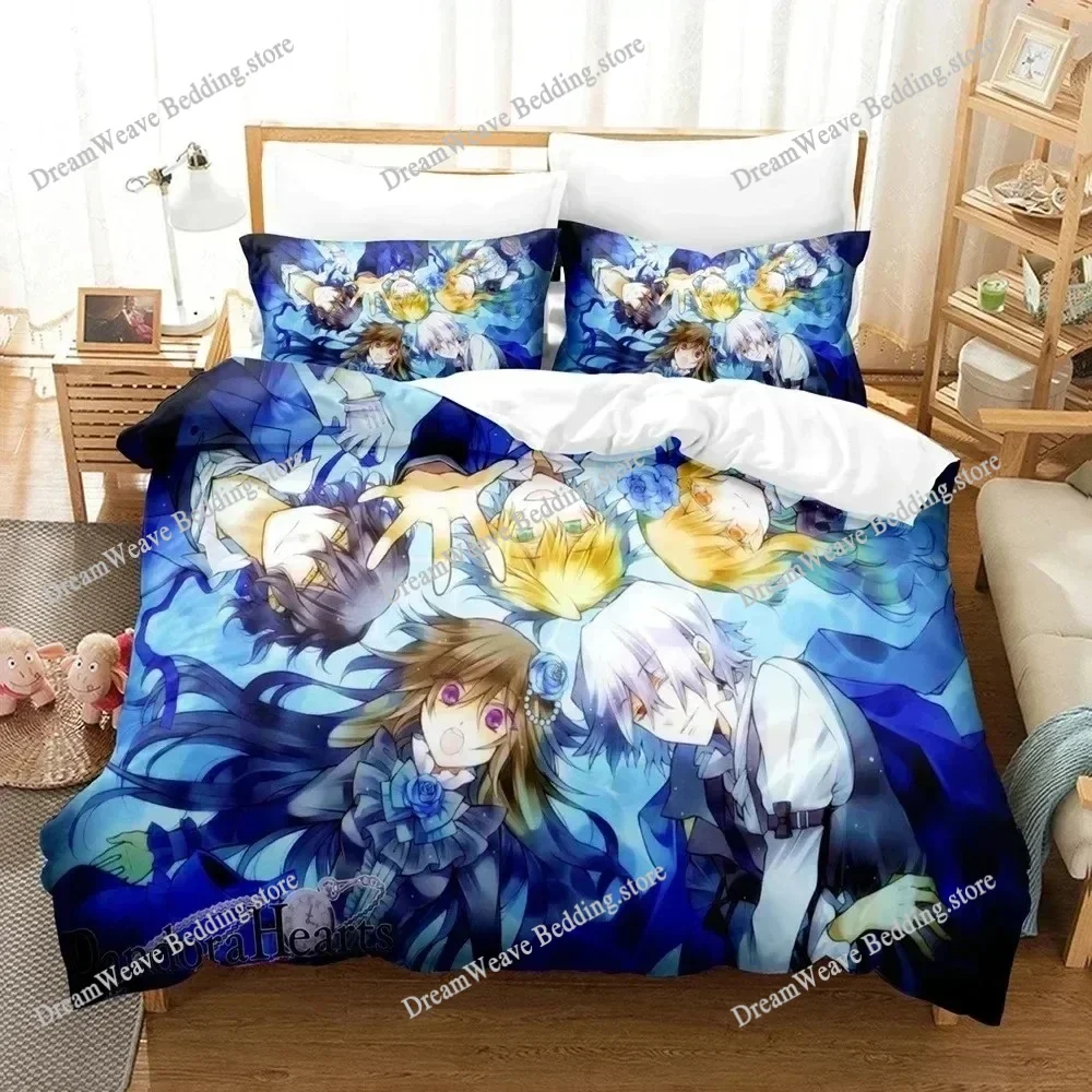 

3D Print Anime Pandora Hearts Bedding Set, Polyester Quilt Cover Pillowcase,King Queen Size Boys Girls Adults Duvet Cover Set