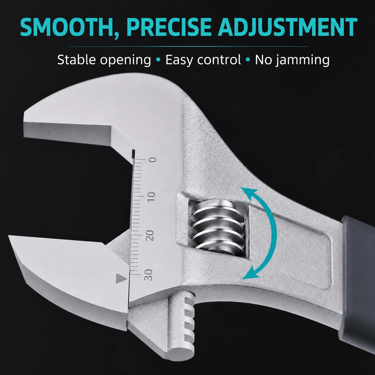 JIMIHOME 8-Inch Adjustable Wrench, 33mm Wide Jaw, Carbon Steel, Ergonomic Handle for Auto, Plumbing & Home Repair