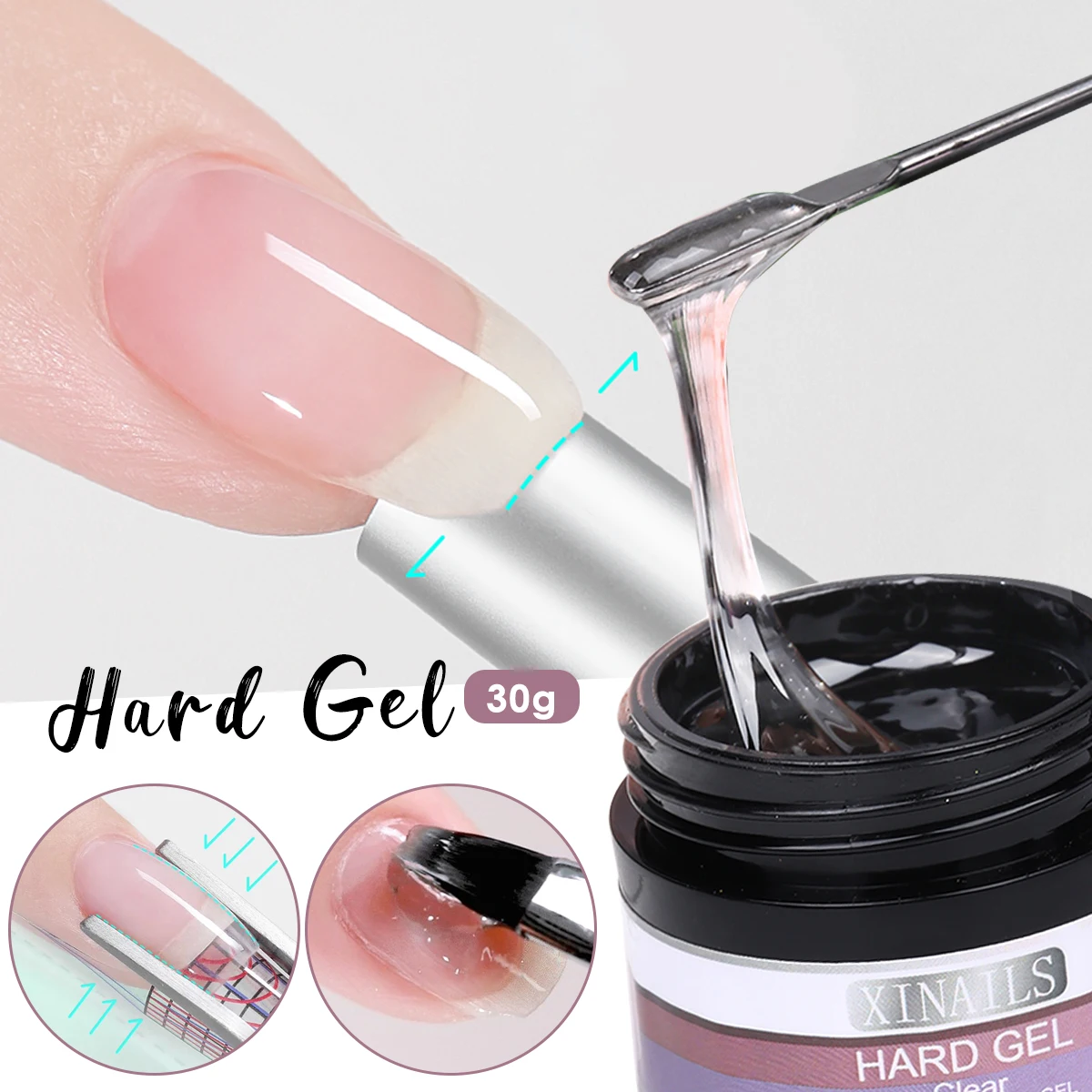 

30 г Наращивающего укрепляющего геля для наращивания ногтей Clear Jelly Hard Gel Многофункциональный быстросохнущий УФ-маникюрный инструмент для продления срока годности