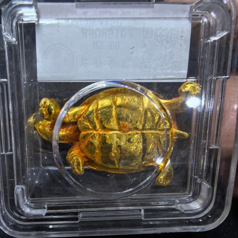 Caja clasificación tortuga dorada, durevidad sólida dorada cobre puro estilo antiguo