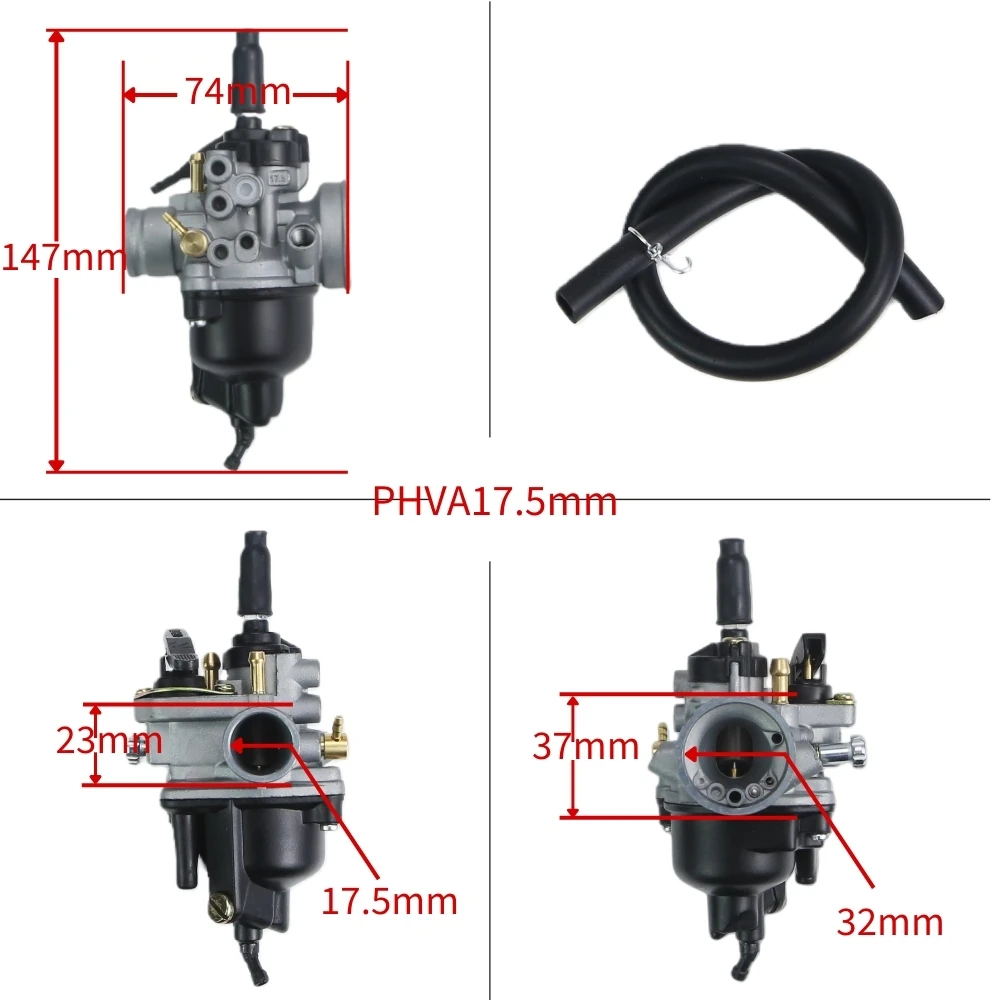 Carburador De 17mm Con Filtro De Aire De 64mm – Compatible Con PH 17 Big Dx Y Motores De 50cc, Para Moto Y Ciclomotor
