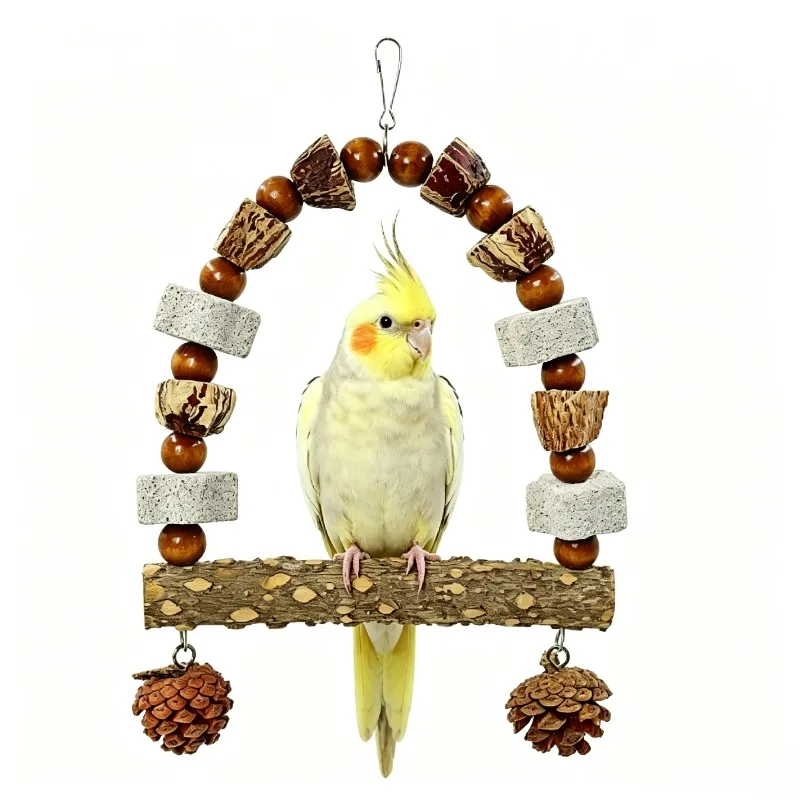 Natural Pine Cone Bird Toy 1