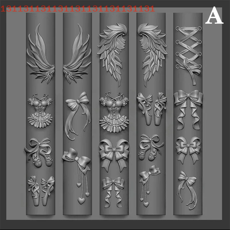 لتقوم بها بنفسك قالب نحت شفاف للتقليم الديكور سيليكون مسمار الفن قالب الشريط القوس أحذية الباليه ورقة الطيور تصميم أداة #4