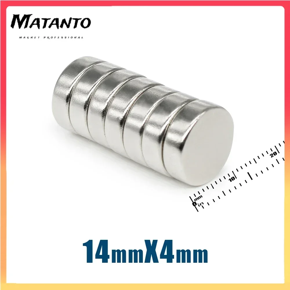 10/20/50PCS 14x4mm Circular Powerful Neodymium Magnets Super Strong N35 Fridge Magnet 14*4mm Magnetic Sheet Fishing Magnet