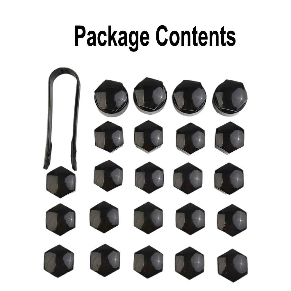 24pcs 17MM Black Wheel Nut Bolt Trims Studs Cover Cap For Opel For BMW Car Tire Repair Tool Car Replacement Accessory New