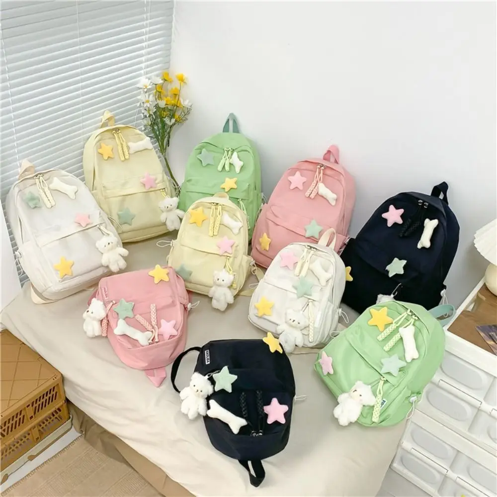 

New Design Large Capacity Backpack Nylon Reusable Transparent Handbags Harajuku Satchels Bag Travel