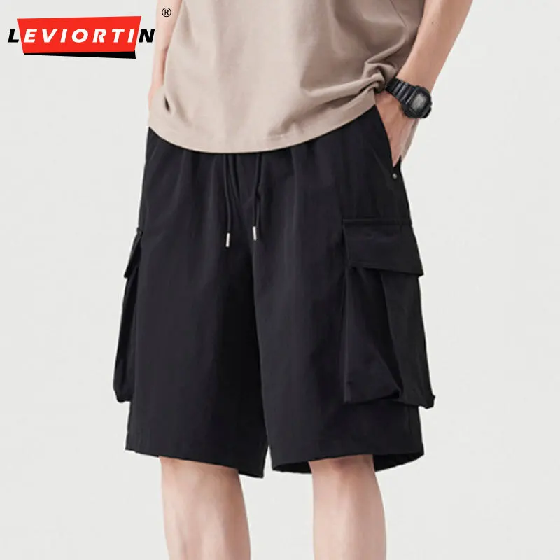 Japanese retro thin quick drying workwear shorts men's 2025 summer new loose and versatile simple casual five quarter pants