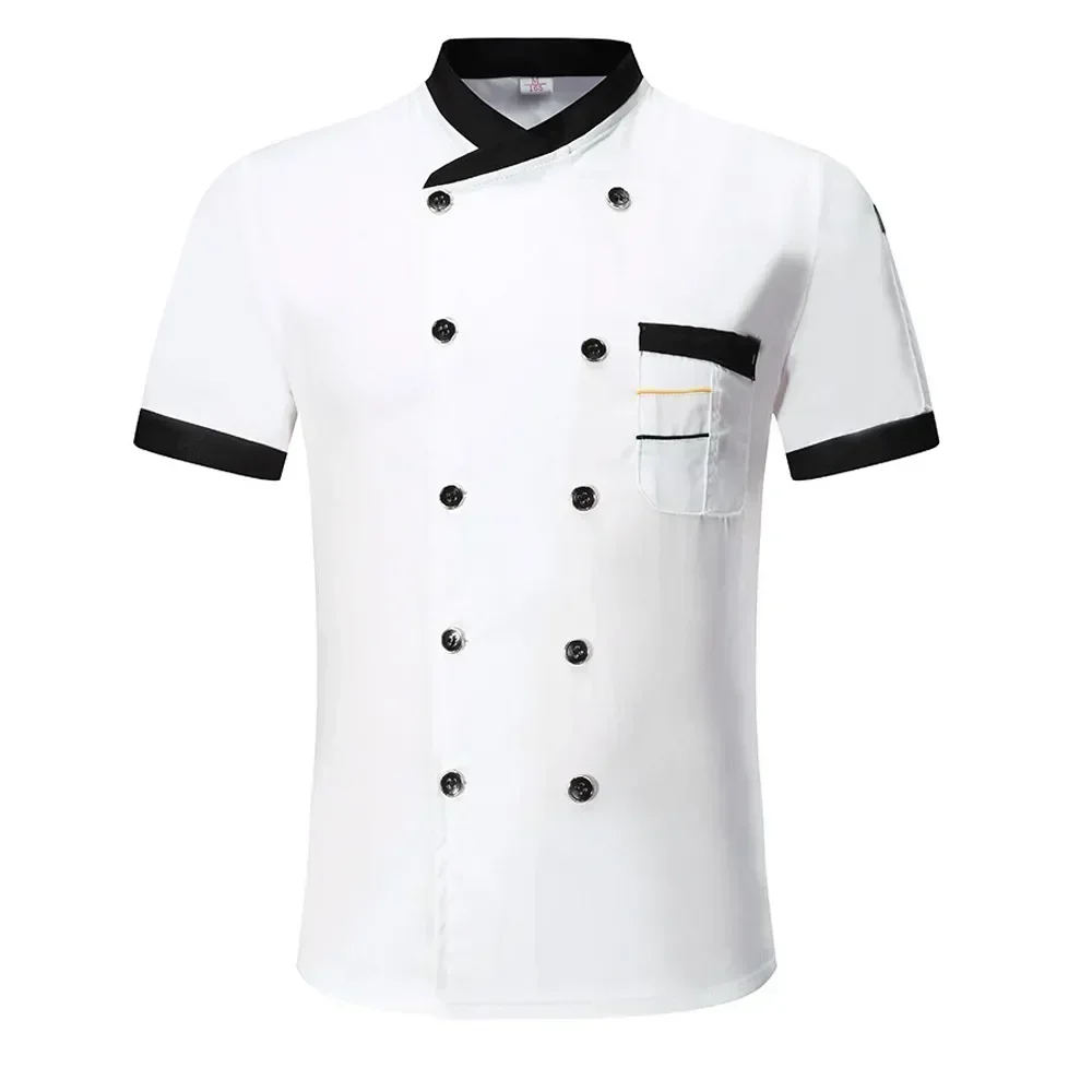 Camisa de uniforme de restaurante de Catering para hombres, chaqueta Unisex, ropa de Chef de cocina de Hotel