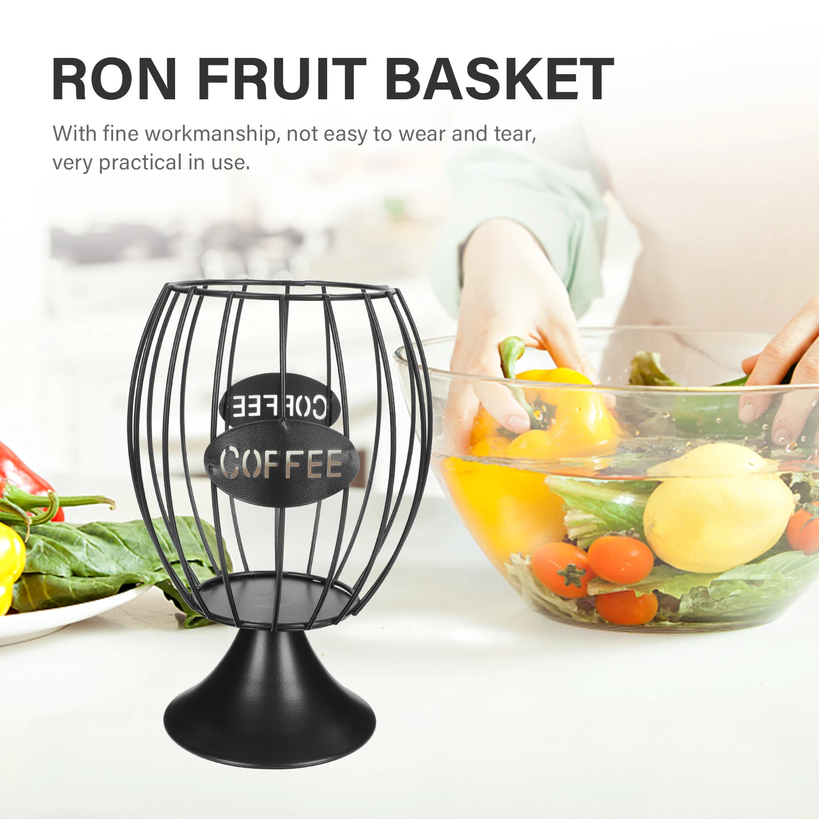 

Wrought Capsule Storage Basket Safe Practical Home Office Kitchen Cafe Salon Fruit Snacks ganizer Holder