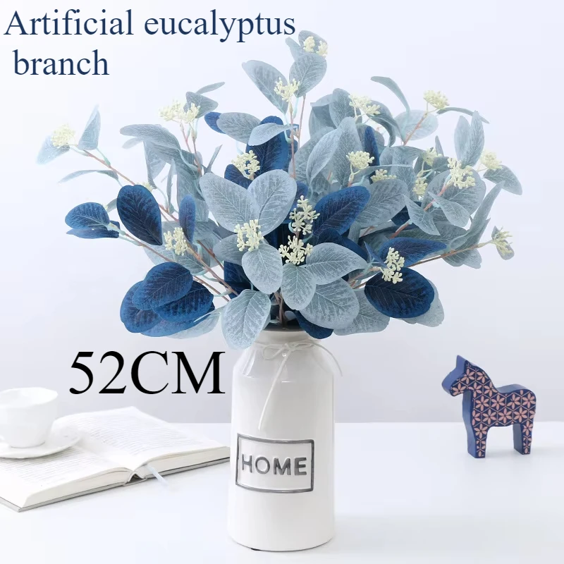 Branches de feuilles d'eucalyptus artificielles, fausses tiges de verdure pour Bouquets de mariage,