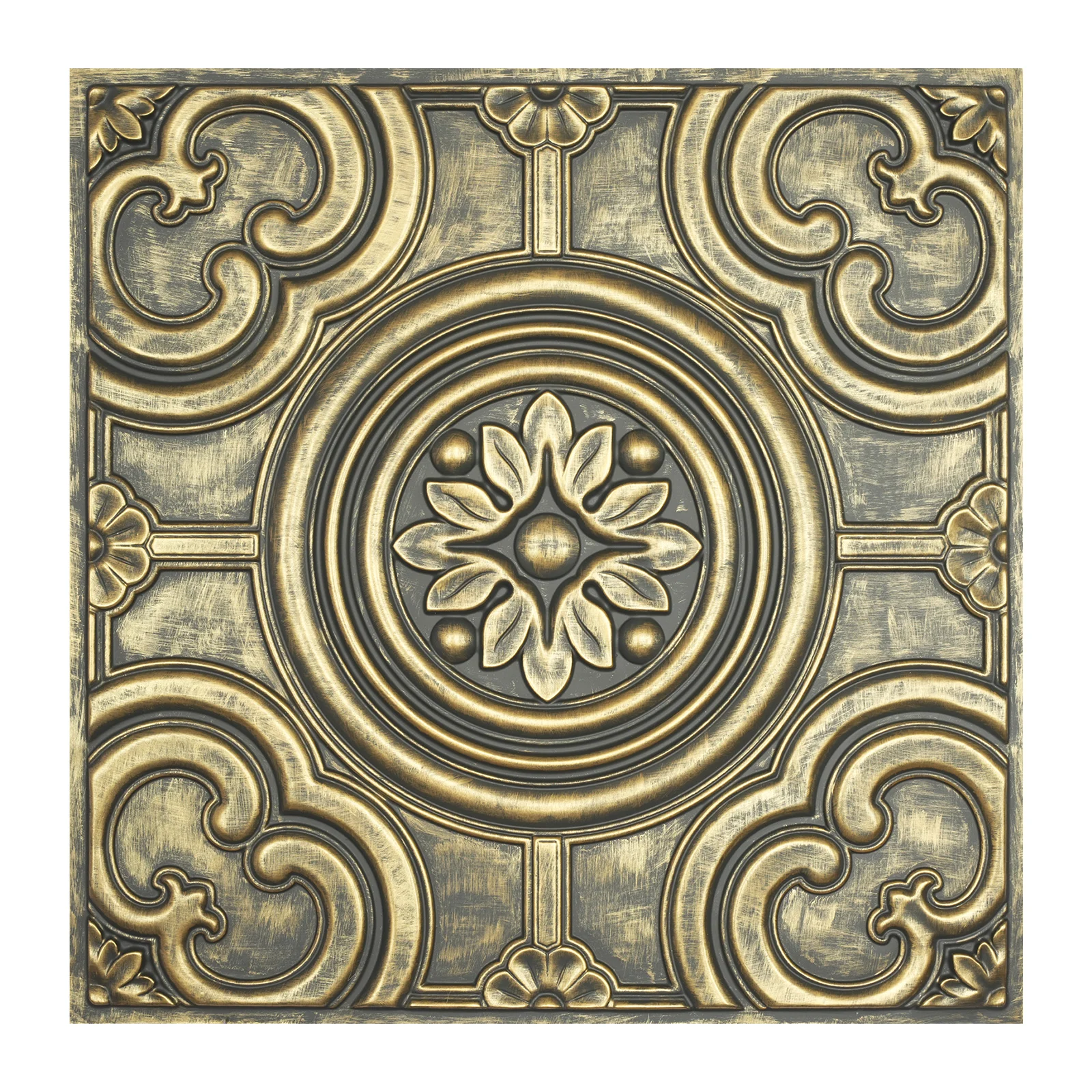 

faux painted peeling Decoration wall panels Artistic 3D ceiling tile for Flower Boutique 10pcs PL50 Ancient gold PAINTSDECOR