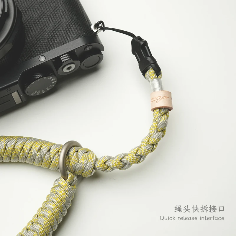 Mr. Stone Exclusieve Twine-serie, snelkoppelingsinterface, handgeweven camerariem voor Sony Leica Q3, ophangkoord, handkoord.