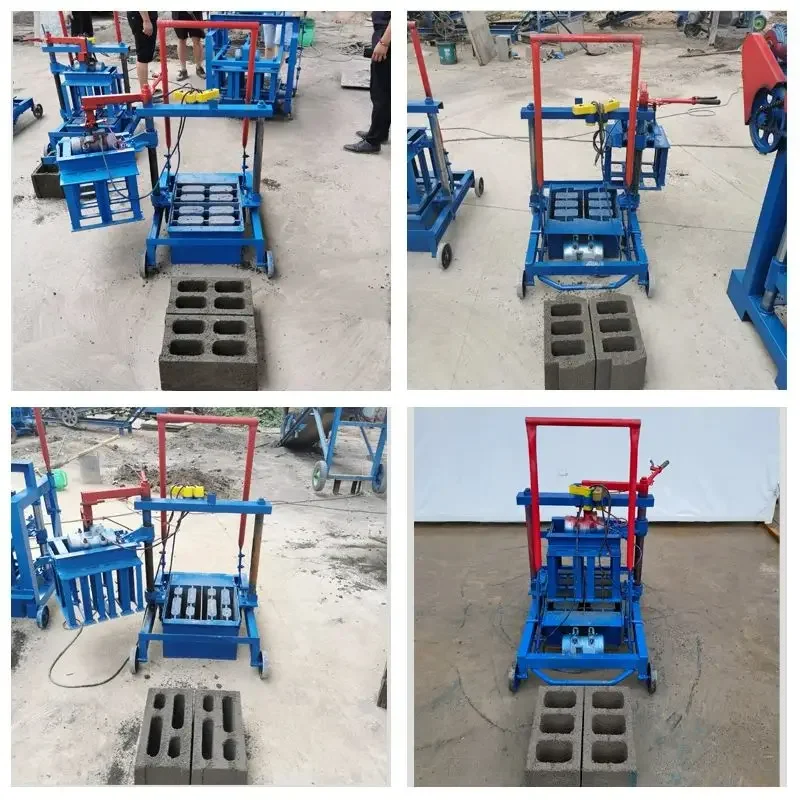 Manual Semi Automatic Interlocking Paver Hollow Cement Concrete Block Making Machine