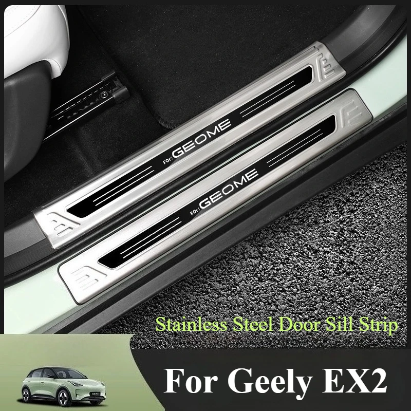 

For Geely EX2 Proton eMas 5 Car Stainless Steel Door Sill Strip Anti-Scratch Wear-Resistant Threshold Protector
