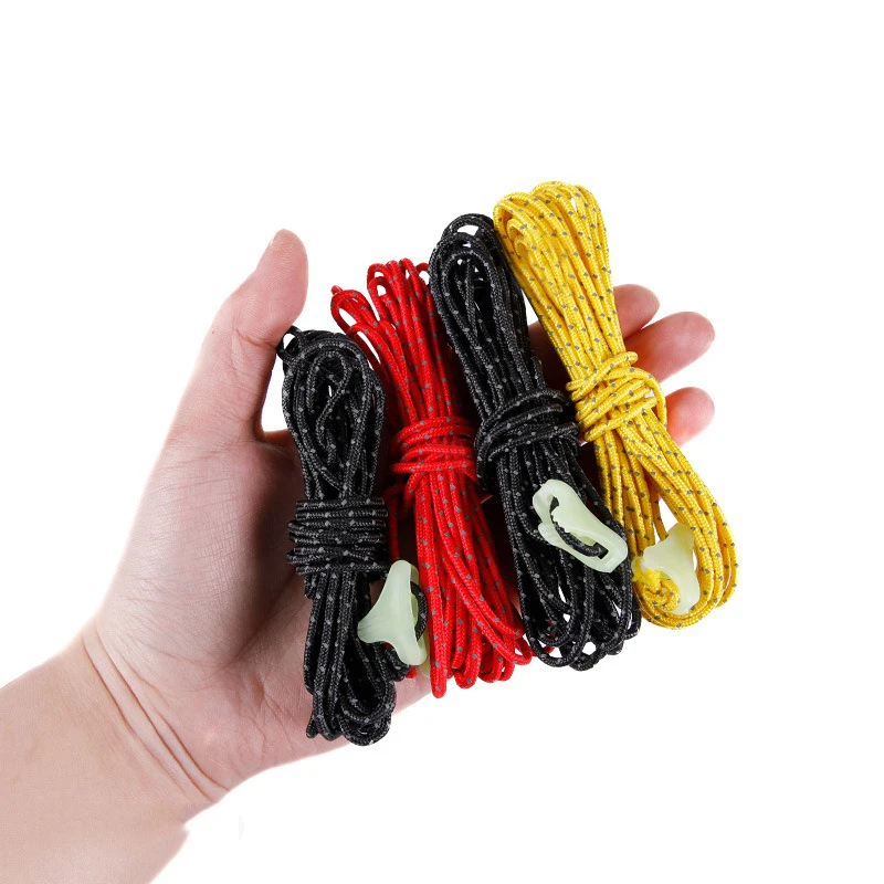 Outdoor Camping Equipment 4M Umbrella Rope Wind Rope Braided Rope Wear Resistant UV Resistant Reflective Tent Windproof Rope