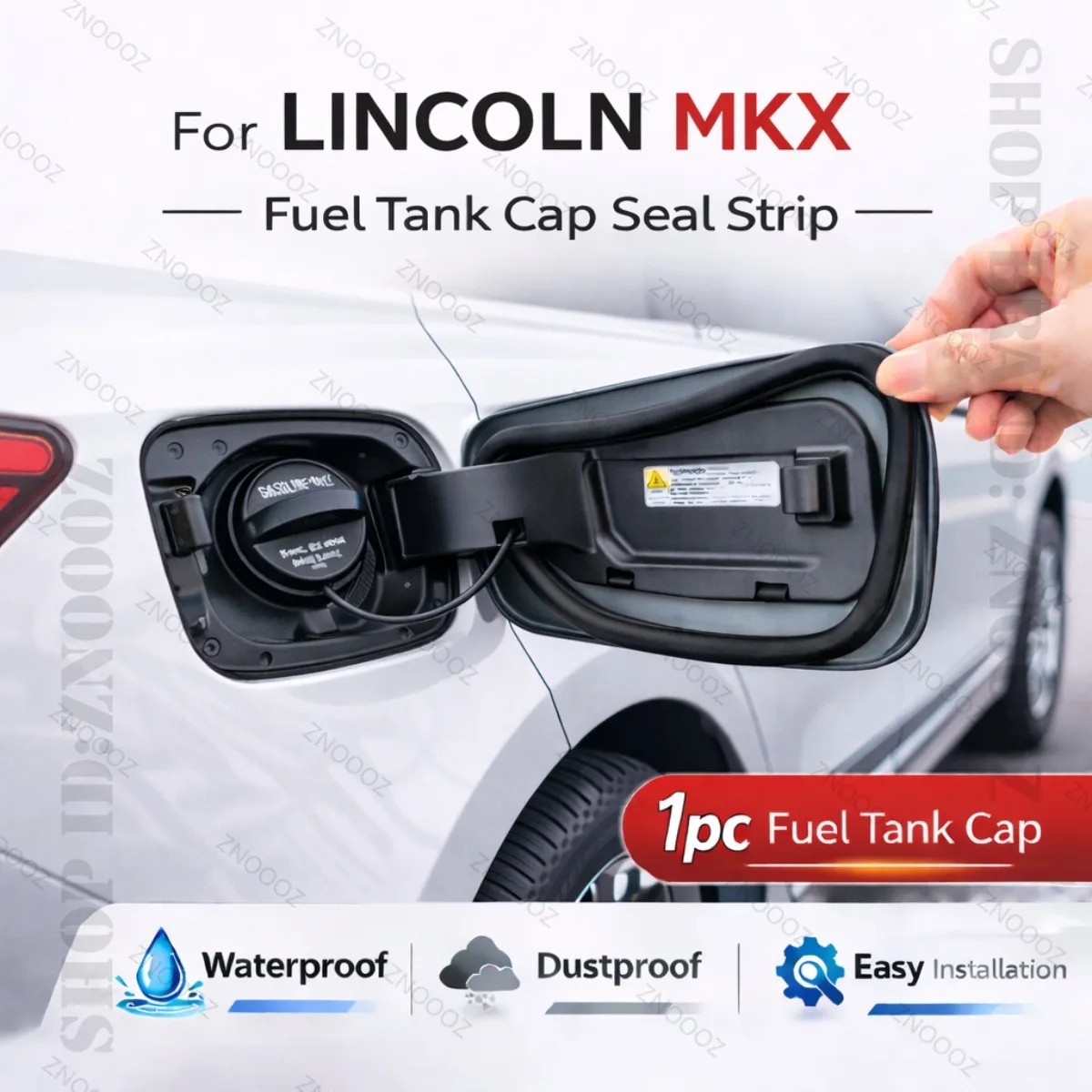 

Car Seal Strip Rubber Double Layer Dustproof Waterproof Sealing Protector Gas Cap Trim 1pc Fuel Tank Cover For LINCOLN MKX