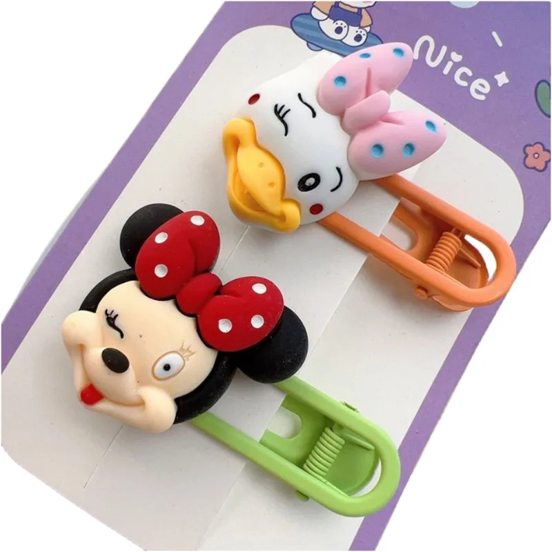 Disney Minnie Mouse Pooh Bear Daisy Duck maialino Cartoon Cute tridimensionale Doll Hairpin Clip per capelli rotti per bambini