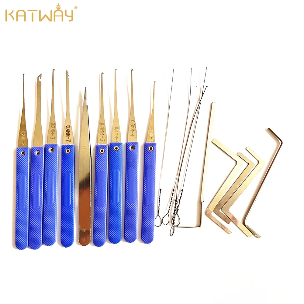 KATWAY 18-in-1 Broken Key Extractor Tools Kit with Tension Wrench, Locksmith Tool Set for Home, Family Life Helper HH-AA423