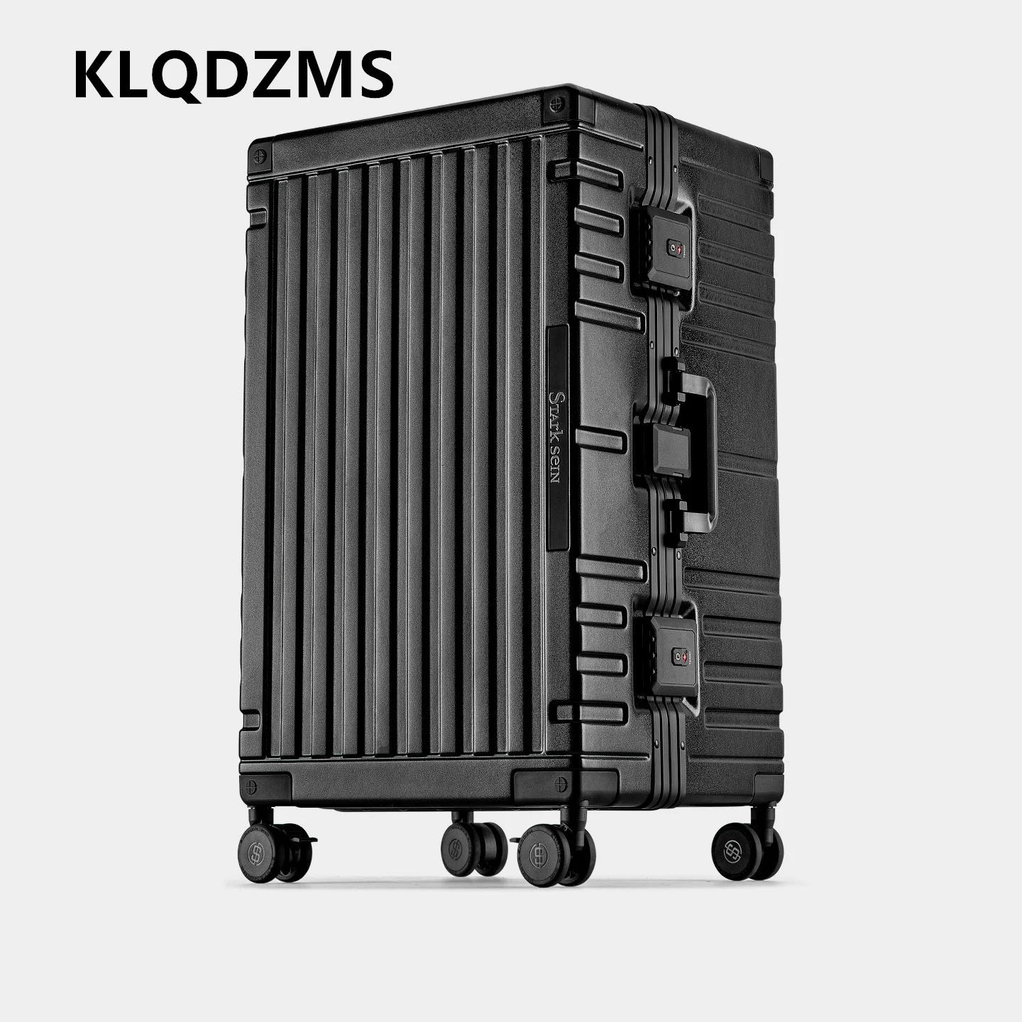 KLQDZMS ABS + PC Valigia Telaio in alluminio Scatola d'imbarco Trolley di grande capacità 20 "24" 26 "28" 30 pollici Borsa da viaggio con ruote Bagagli
