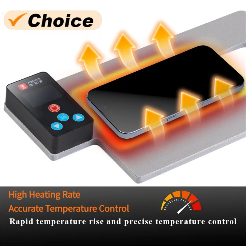 YCS-CP01 LCD Screen Removal Heating Pad 30°C-120°C with Camera Clearance Design for Mobile Phone Repair Screen Removal Pad