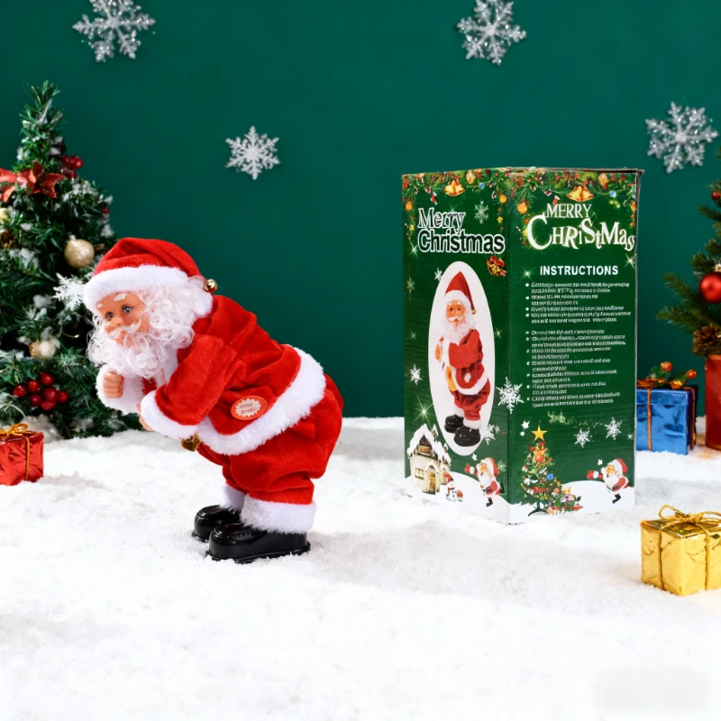 

Тверкинг кукла Санта-Клауса электрическая танцевальная рождественская фигурка с музыкальными ягодицами для праздничного декора