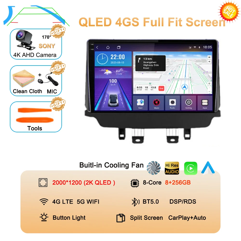 Auto radio Android 16 voor Mazda CX-3 CX3 Mazda 2 DK 2014 - 2021 Multimedia Videospeler QLED GPS Navigatie Draadloze Carplay Auto