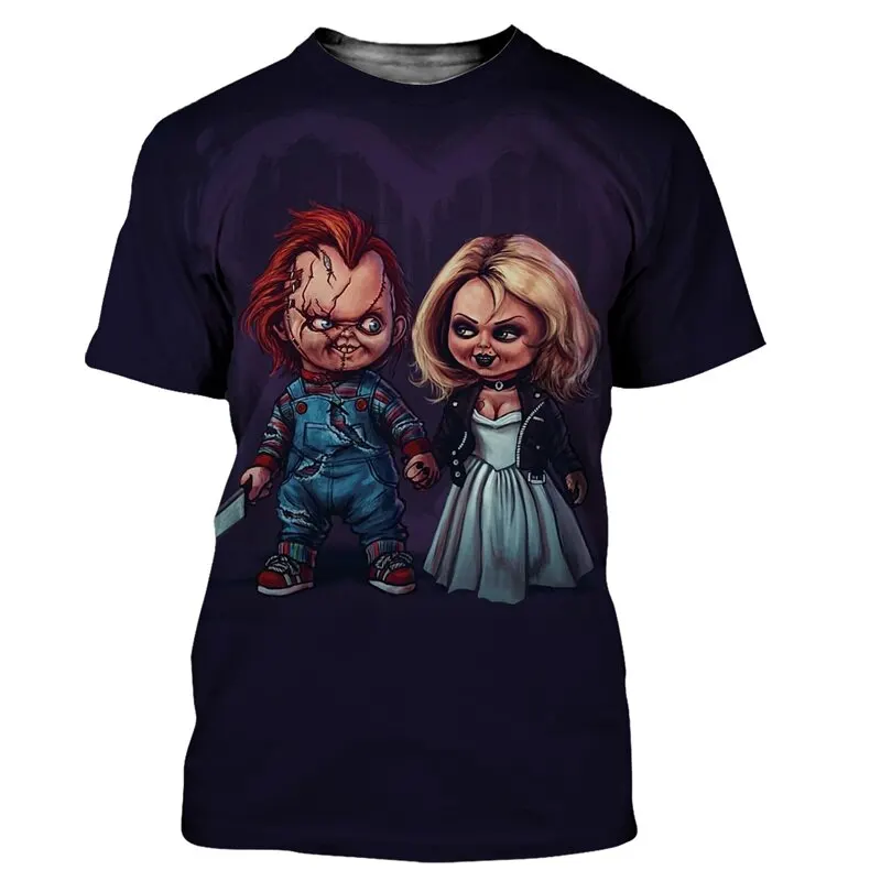 New Horror Chucky 3D Print T-Shirts Men Women Casual Fashion Oversized Short Sleeve T Shirt Kids Tees Tops Harajuku Man Clothing