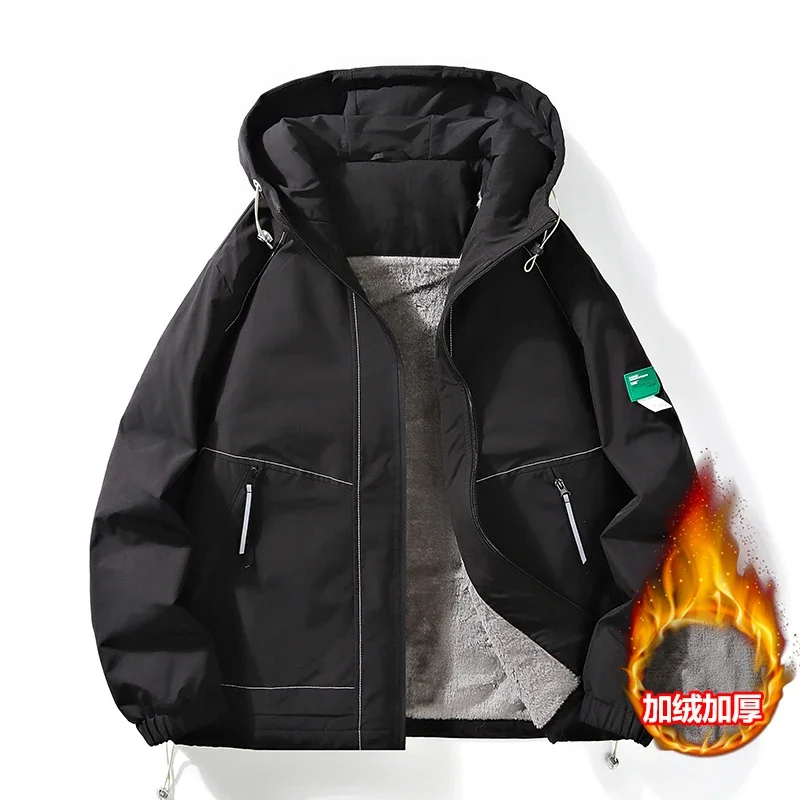 Hot Sale Warm Men Camping Jacket Outdoor Waterproof with Hood Hiking Coats Quality Windproof Male Clothes Fashion Thicken